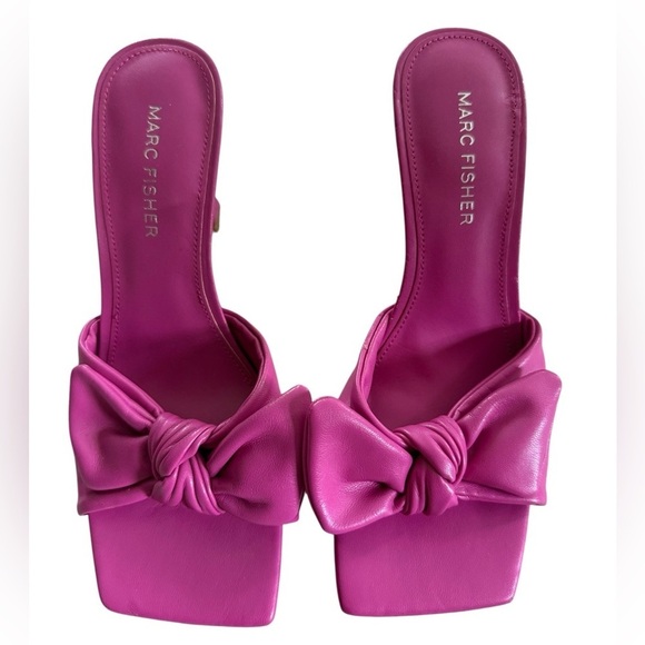 Marc Fisher Pink Bow Slide Heels Size 6.5M | New without box - Picture 2 of 9